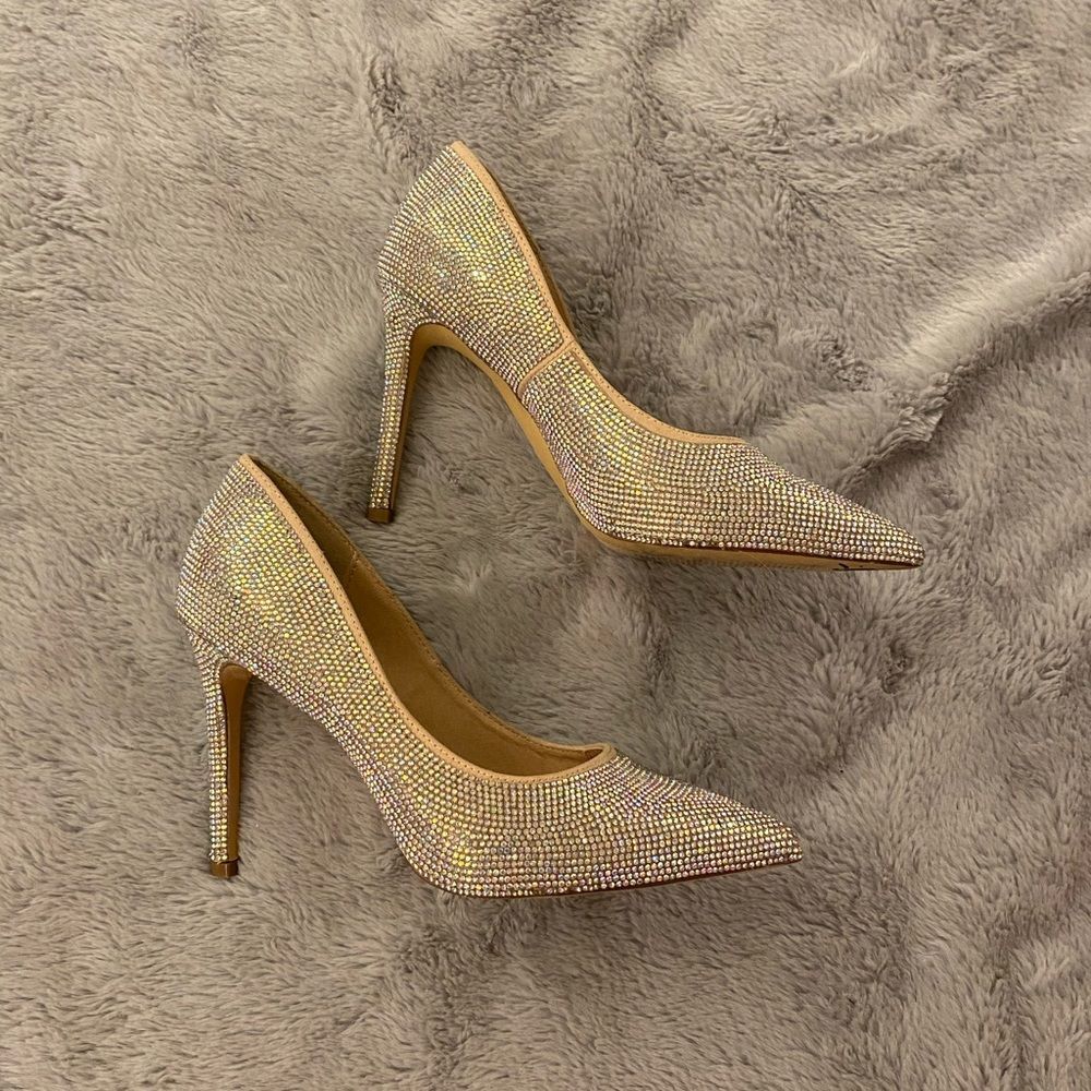 Liliana crystal heels, size 8